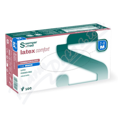 Rukavice vyšetřovací Sempermed Latex Comfort nepudrové M/100ks