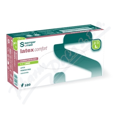 Rukavice vyšetřovací Sempermed Latex Comfort nepudrové L/100ks