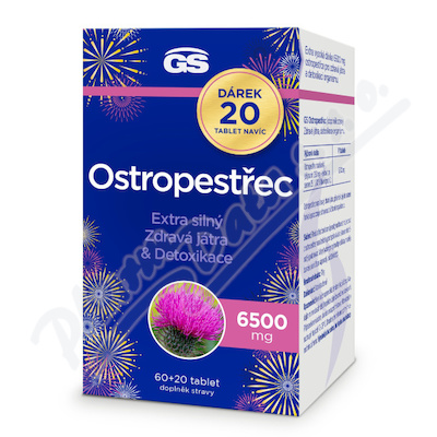 GS Ostropestřec 6500mg 60+20 tablet zdarma