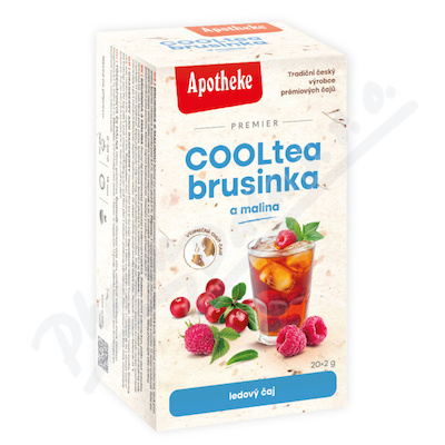 Apotheke Premier COOLtea brusinka a malina ledový čaj 20x2g