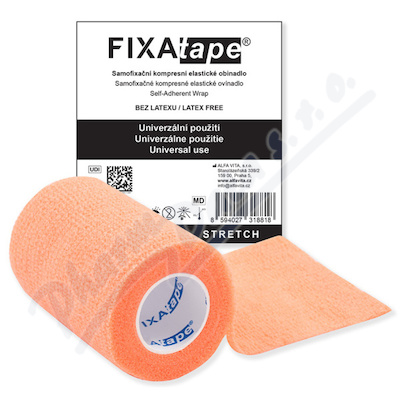 FIXAtape Stretch samofixační obinadlo 7.5cmx450cm fluorescent orange