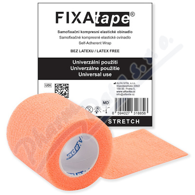 FIXAtape Stretch samofixační obinadlo 5cm x 450cm fluorescent orange