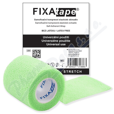 FIXAtape Stretch samofixační obinadlo 5cmx450cm fluorescent green