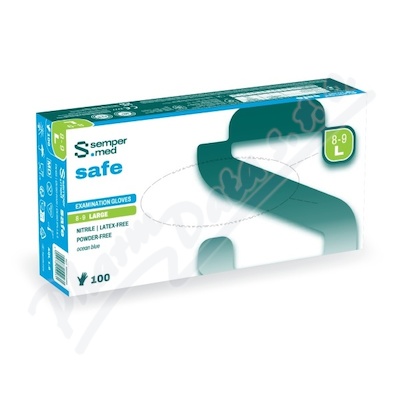 Rukavice vyšetřovací Sempermed Safe Nitrile nepudrované vel.L 100ks