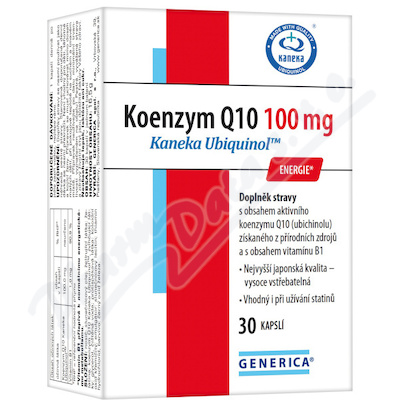 Koenzym Q10 100 mg Kaneka Ubiquinol 30 kapslí Generica