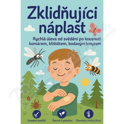 Zklidňující náplast - úleva od svědění po kousnutí hmyzem a klíštětem průměr 9cm 12ks