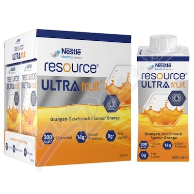 Resource Ultra Fruit High Protein Příchuť Pomeranč perorální roztok 4x200ml