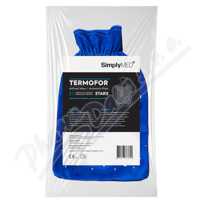 SimplyMed Termofor ohřívací láhev s fleesovým obalem Stars 2l