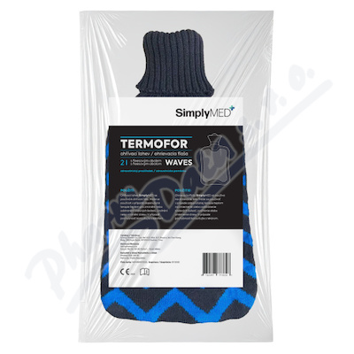 SimplyMed Termofor hřívací láhev s pleteným obalem Waves 2l