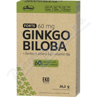 Vitar Ginkgo biloba Forte 60mg EKO 60 kapslí