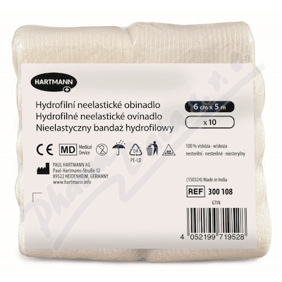Hartmann Hydrofilní neelastické obinadlo 6cmx5m 10ks v balení