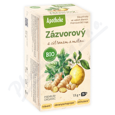 Apotheke BIO Zázvorový s citronem a mátou čaj 20 sáčků