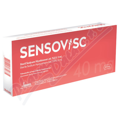Sensovisc 40mg/2ml intraartikulární injekce, hrazena 1 aplikace do 1