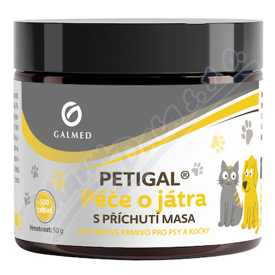 Petigal Péče o játra s příchutí masa 100 tablet