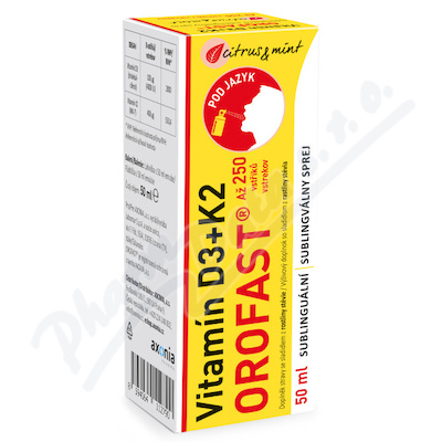 Vitamín D3+K2 orofast sublinguální sprej 50ml