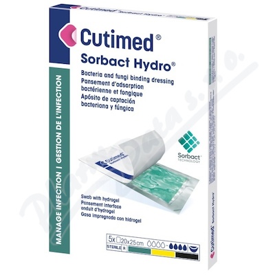 Cutimed Sorbact Hydro antimikrobiální krytí 20x25cm 5 ks