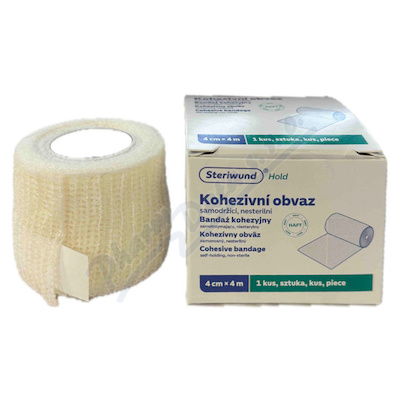 Kohezivní obvaz samodržící nesterilní 4cmx4m Steriwund
