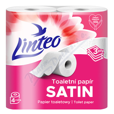 Linteo Toaletní papír Satin 3vrstvý bílý 4 role