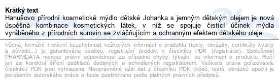 Merco Hanušovo Dětské Mýdlo Johanka 100g - popis