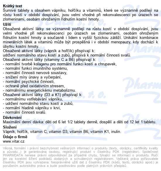 Revital Vápník+hořčík+vitaminy Tbl.eff.20 - popis