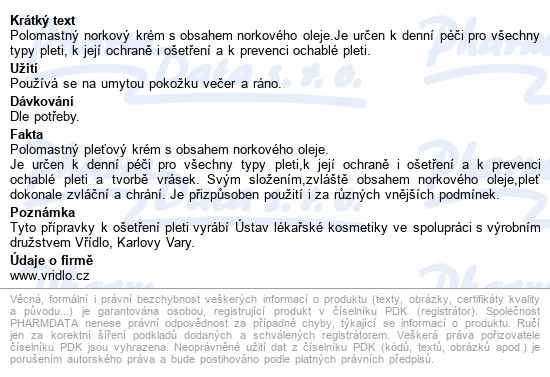 Norkový Hydratační Krém 35g - popis