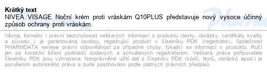Nivea Visage Q10 Noční Krém 50ml 81289 - popis