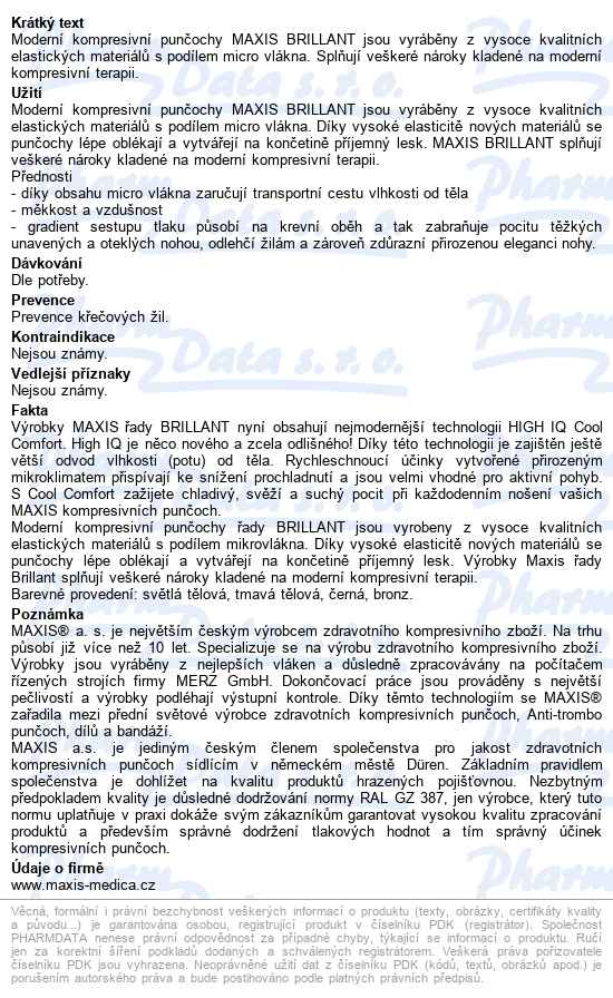 Maxis-kompresní Punčochy Brillant Ii.kt lýtková punčocha - popis