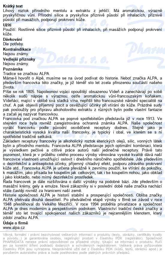 Lesana Francovka 1000ml - popis