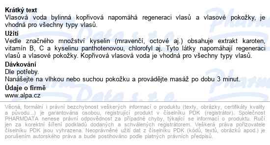 Luna Vlasová Voda Bylinná Kopřiva 120ml - popis
