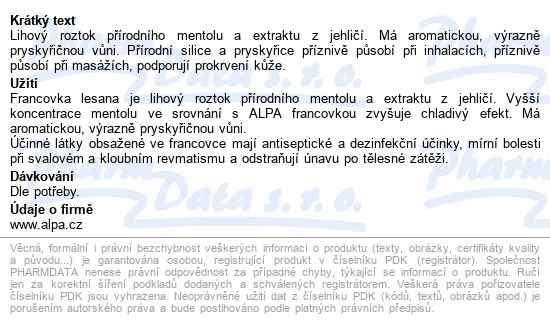 Lesana Francovka 160ml - popis