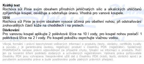 Rochova Sůl Pinie 350g - popis
