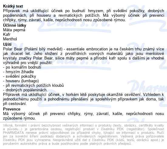 Essential Embrocation 27ml - popis