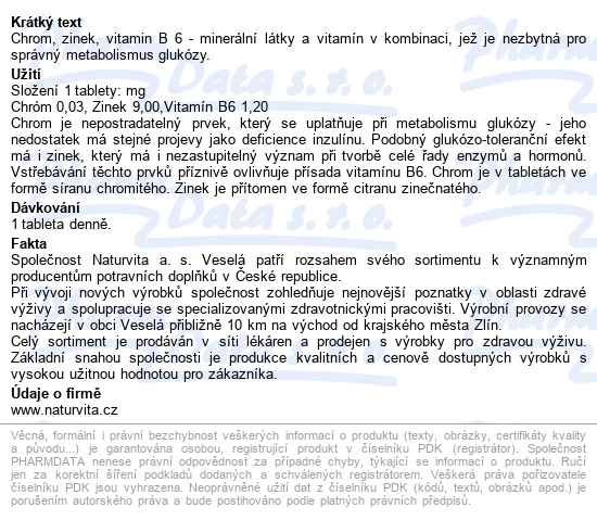 Naturvita Chrom Combi Tbl.60 - popis