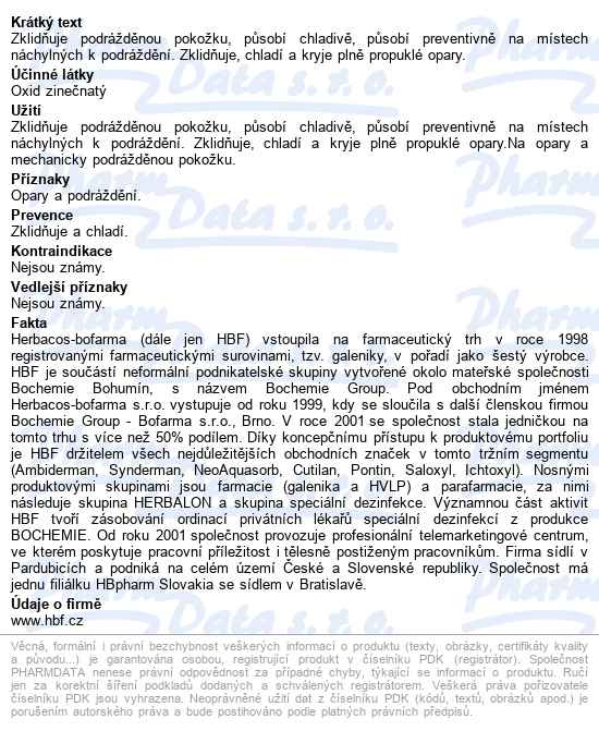 Herbacos Zinková Mast 30g - popis