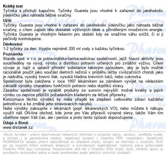 Guareta Tyčinka S Příchutí Kapučina 44g - popis