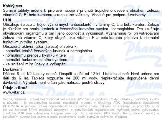 Revital Ferrodyn Tbl.eff.20 - popis