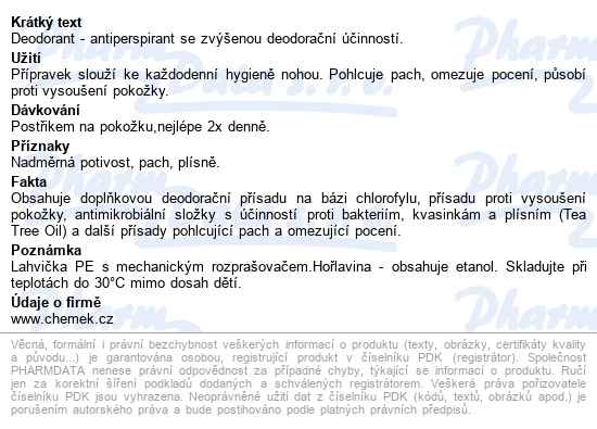 Top Gold Deo.s Chlorofylem+tea Tree Oil 150g - popis