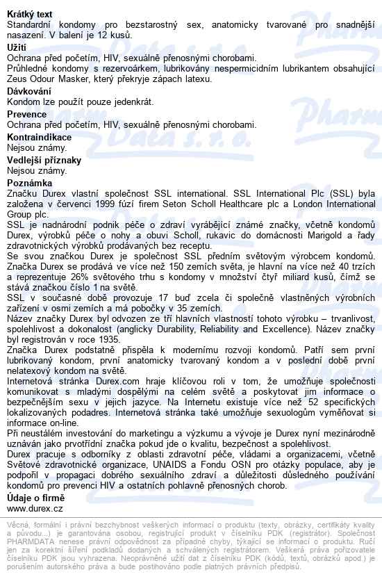 Durex Classic Prezervativ 12ks - popis