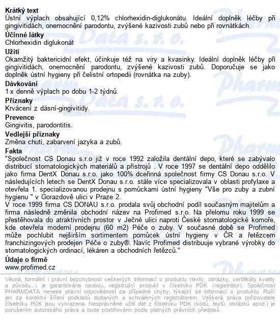 Gum ústní Voda Paroex (chx 0.12%) 300ml G1784emea - popis