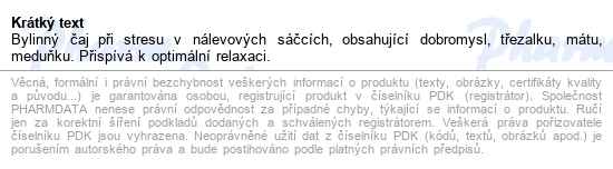 čaj Proti Stresu 20x1g Fytopharma - popis