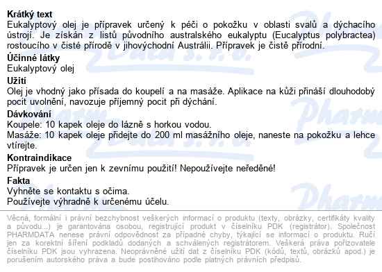 Euky Bear Eukalyptový Olej 50ml - popis