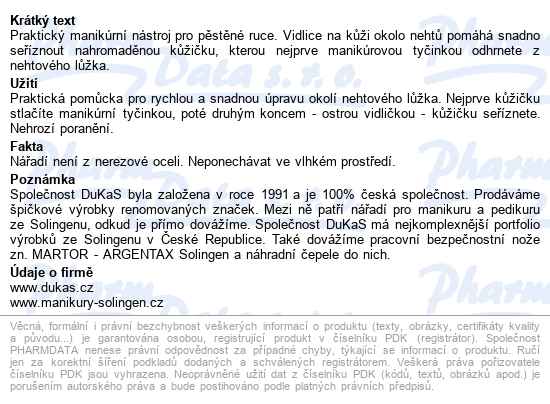 Solingen S239 Vidlice Na Kůži S Manik.tyčinkou - popis