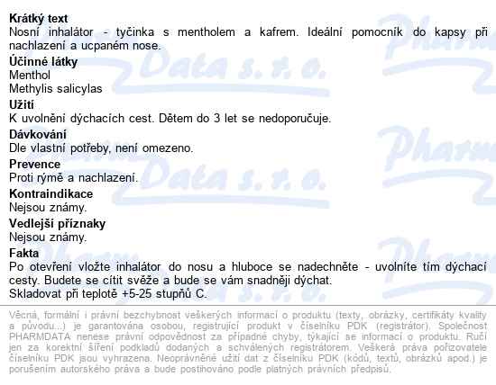 Hap-čí Nosní Inhalátor 1ks - popis