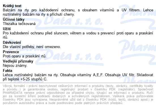 Balzám Na Rty Vitamínový Cherry 4.5g - popis