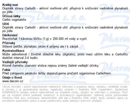 Carbofit Prášek 25g čárkll - popis