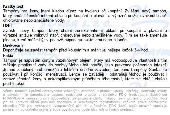 Tampóny Ochranné Dámské Senta Protect 4ks - popis