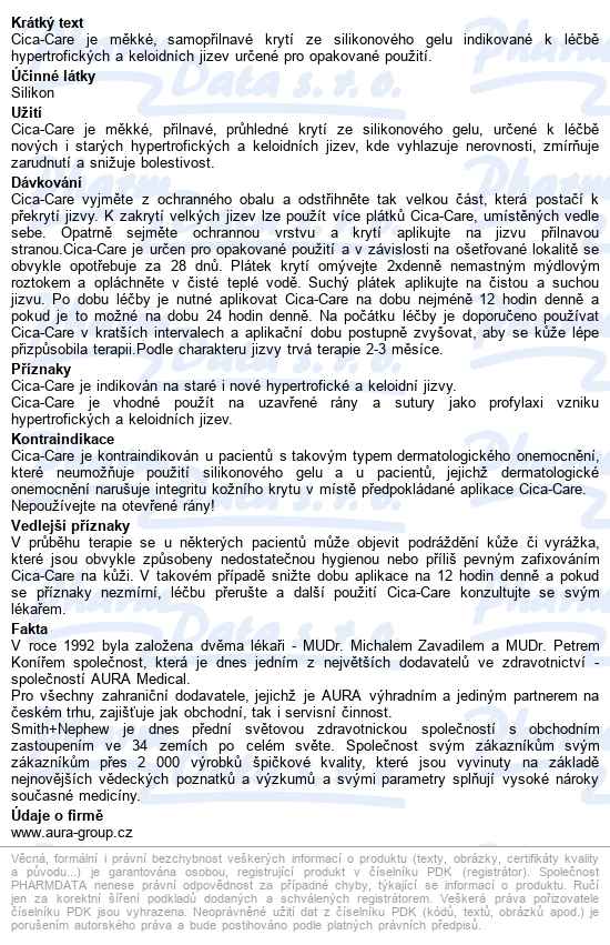 Krytí Cica-care Na Keloid.+hypertr.jizvy 6x12/1ks - popis