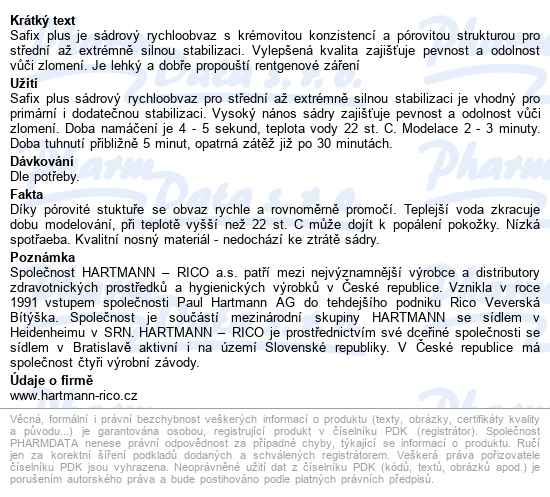 Obin.sádrové Safix Plus 12cmx3m 10x2ks - popis