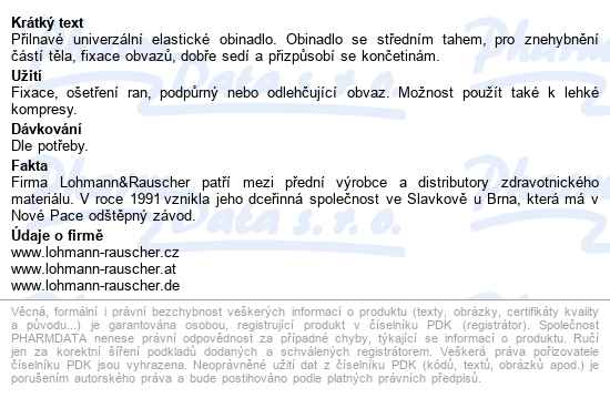 Obinadlo Elastické Universální Lenkelast 10cmx5m v nataženém stavu,střední tah,jednotlivě b - popis