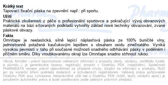 Páska Fixační Pro Taping Omnitape 5cmx10m/1ks - popis